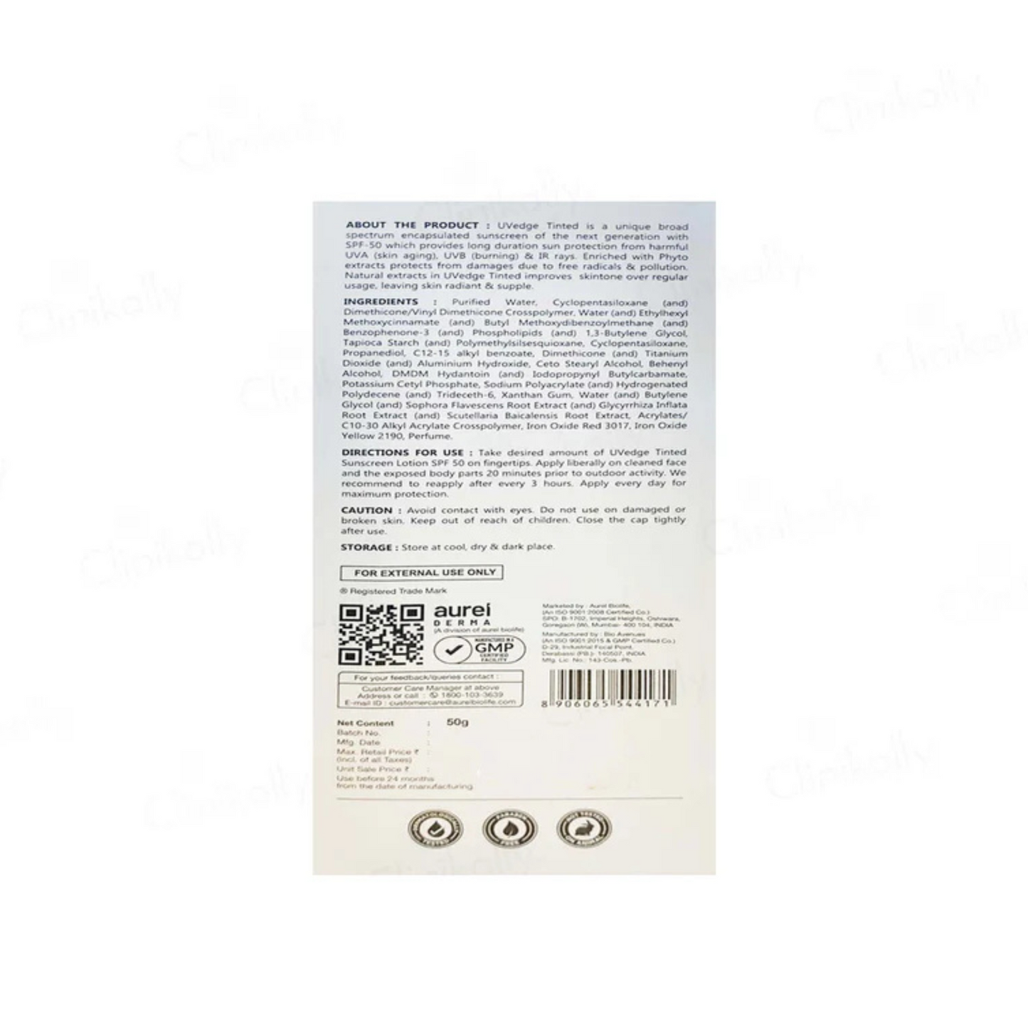 UVedge Tinted Sunscreen Lotion SPF 50 PA+++ |50g