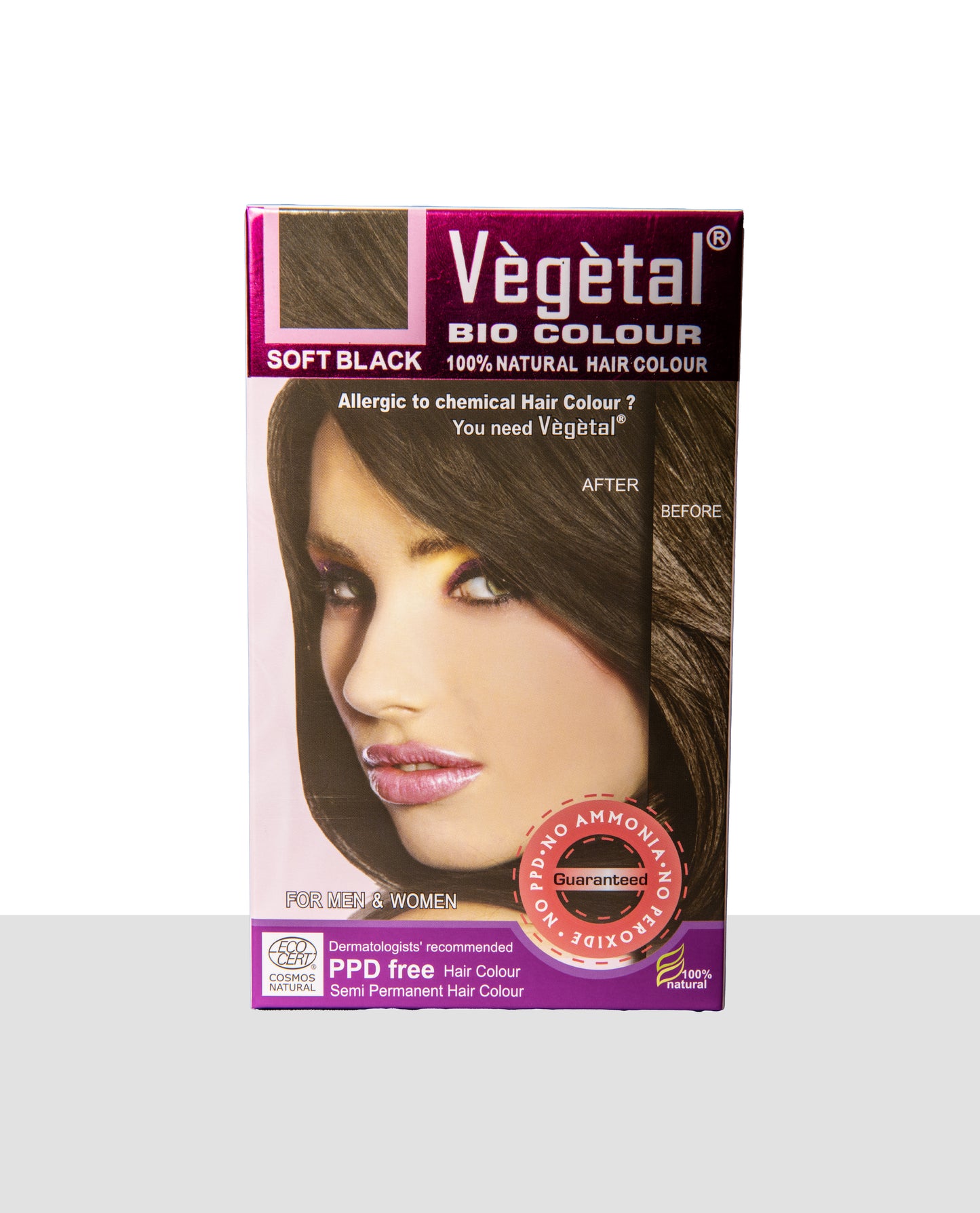 Vegetal Bio Colour 100% Natural Hair Colour For Men & Women - Soft Black | 150g