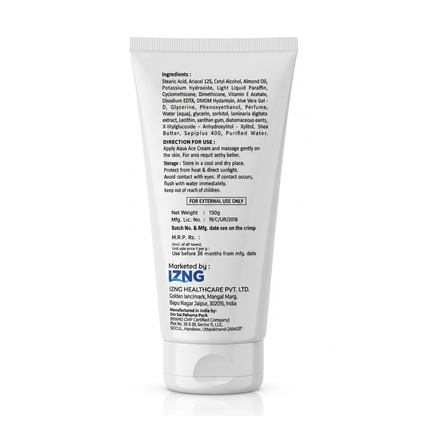 Aqua Ace Moisturizing Cream | 150 g