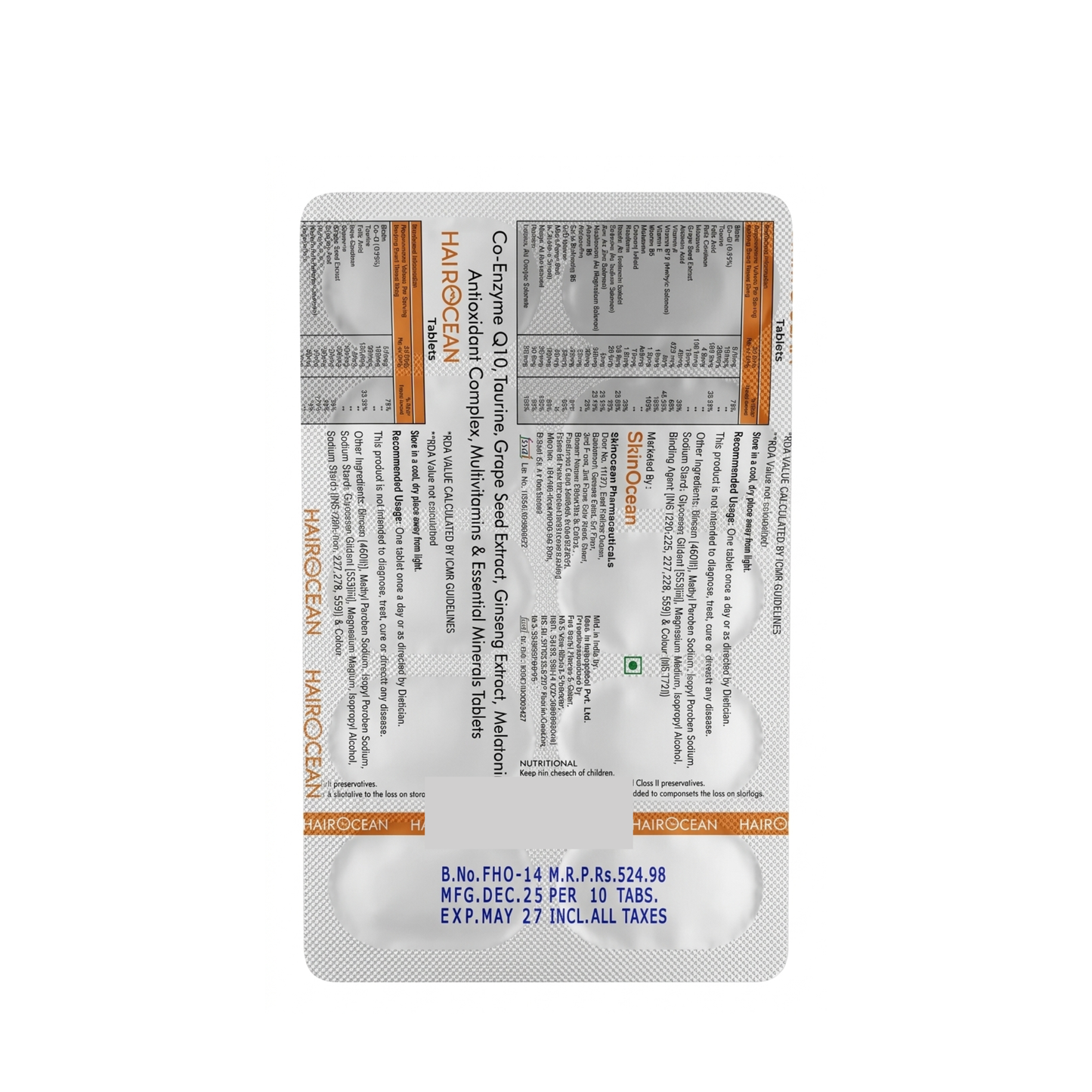 SkinOcean Hairocean Nutraceutical Tablet | 30 Tabs