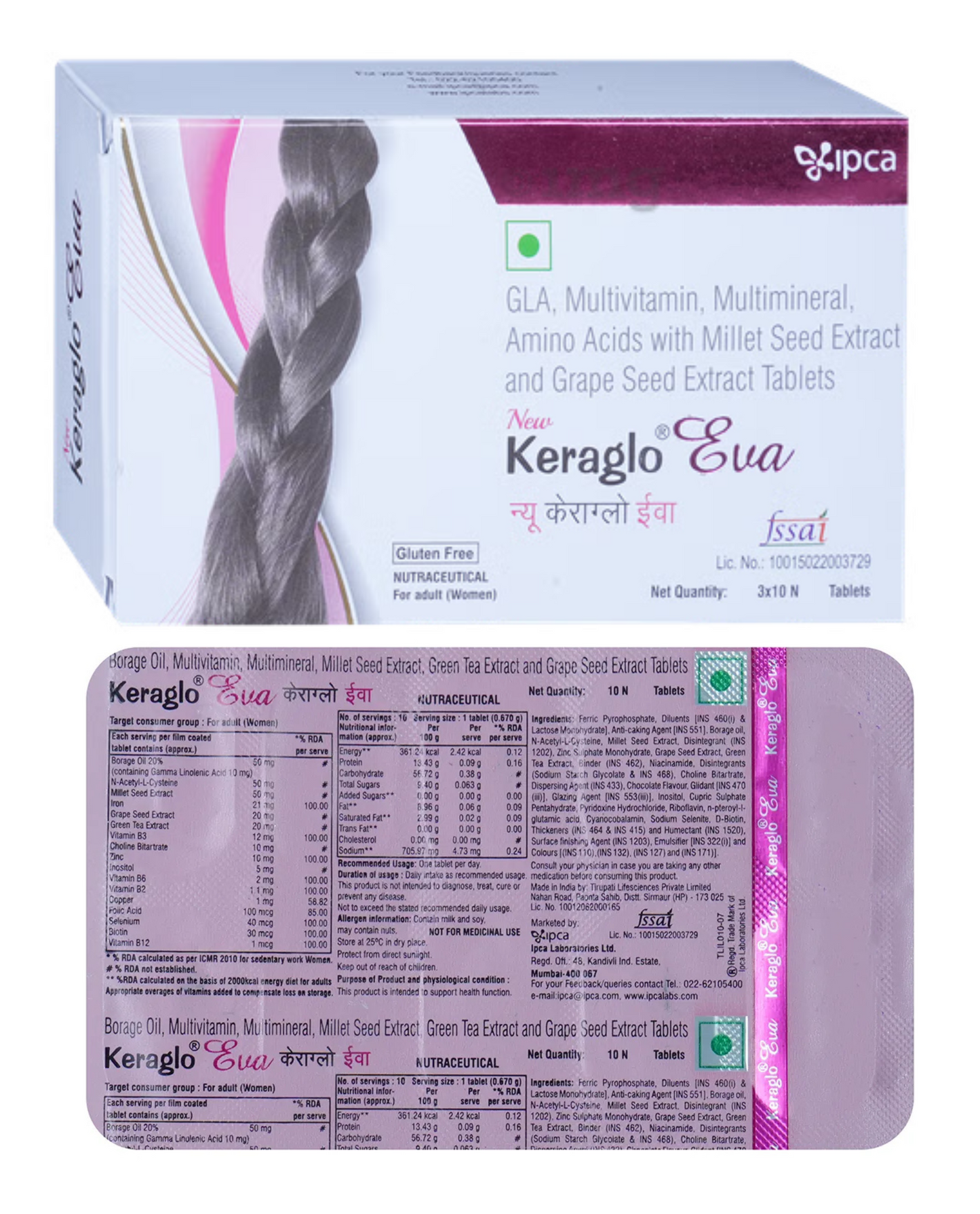 Keraglo Eva Tablet 10's