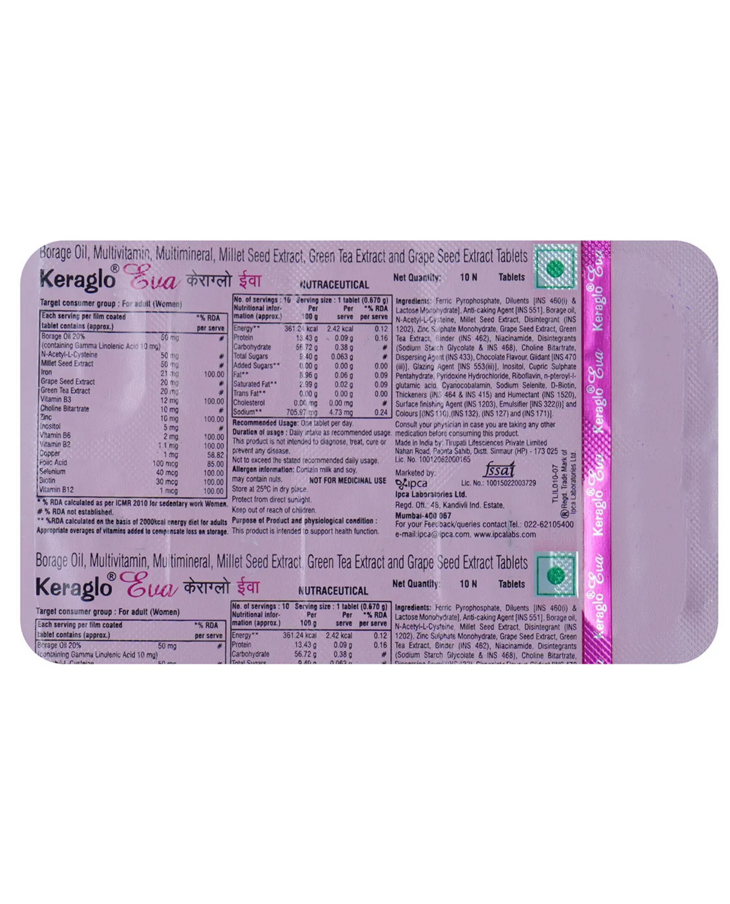Keraglo Eva Tablet 10's