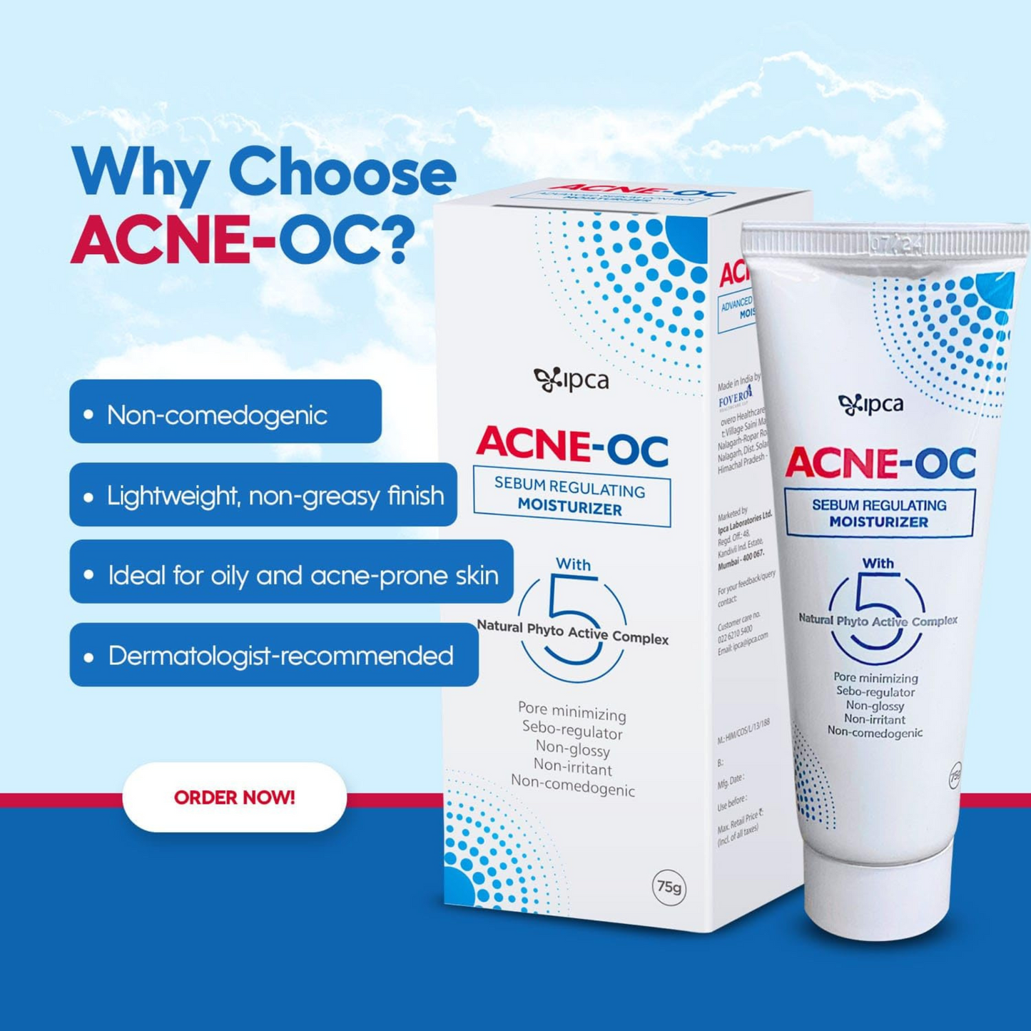 IPCA Acne-OC Sebum Regulating Moisturizer | 75g