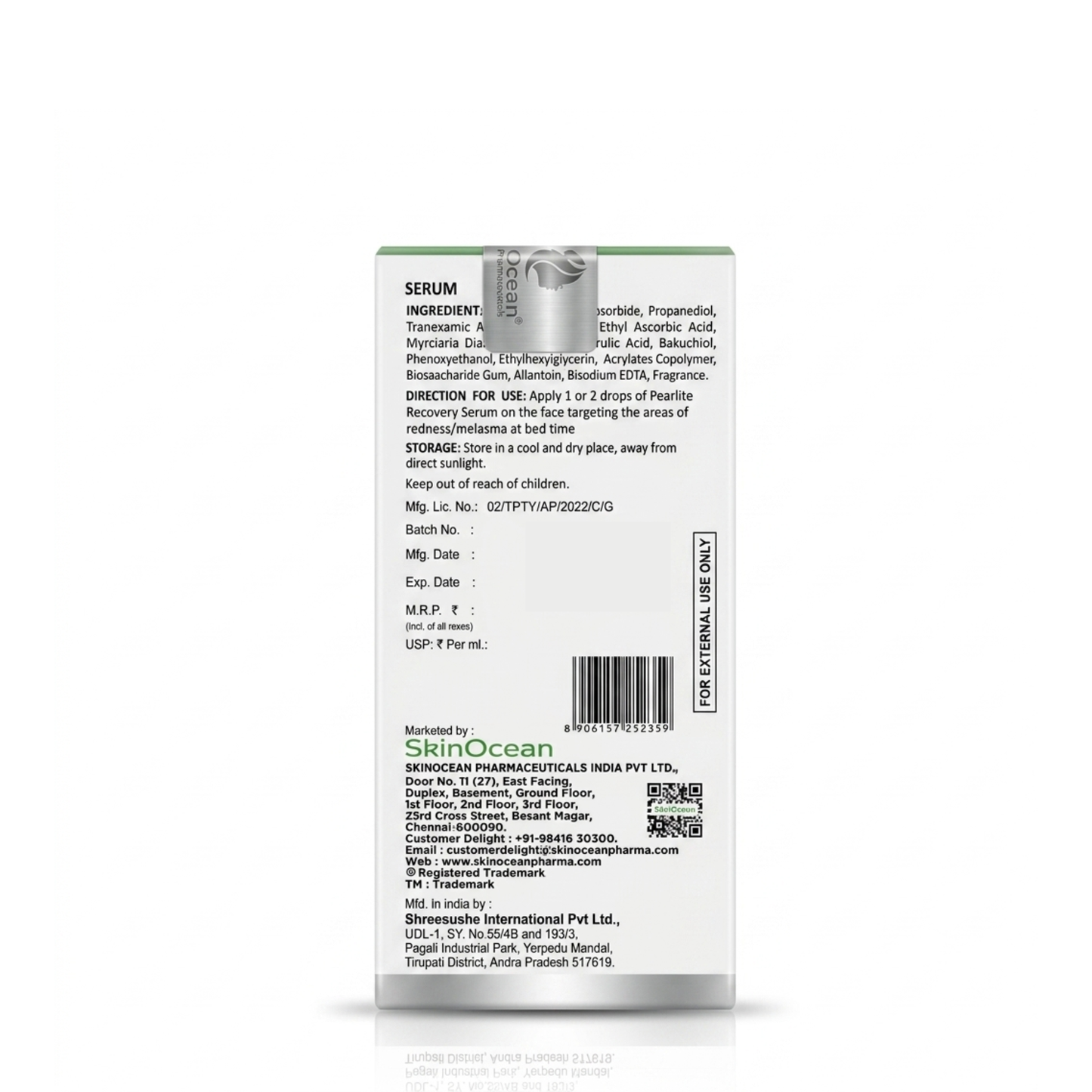 SkinOcean Pearlite Recovery Serum | 30 ml