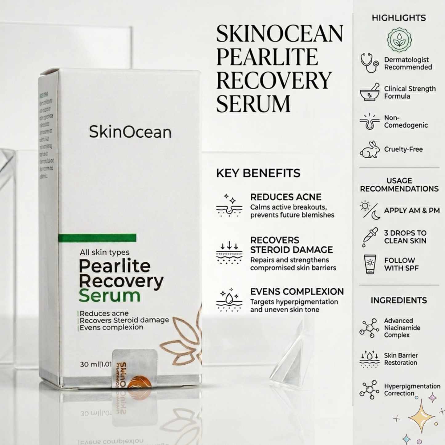 SkinOcean Pearlite Recovery Serum | 30 ml