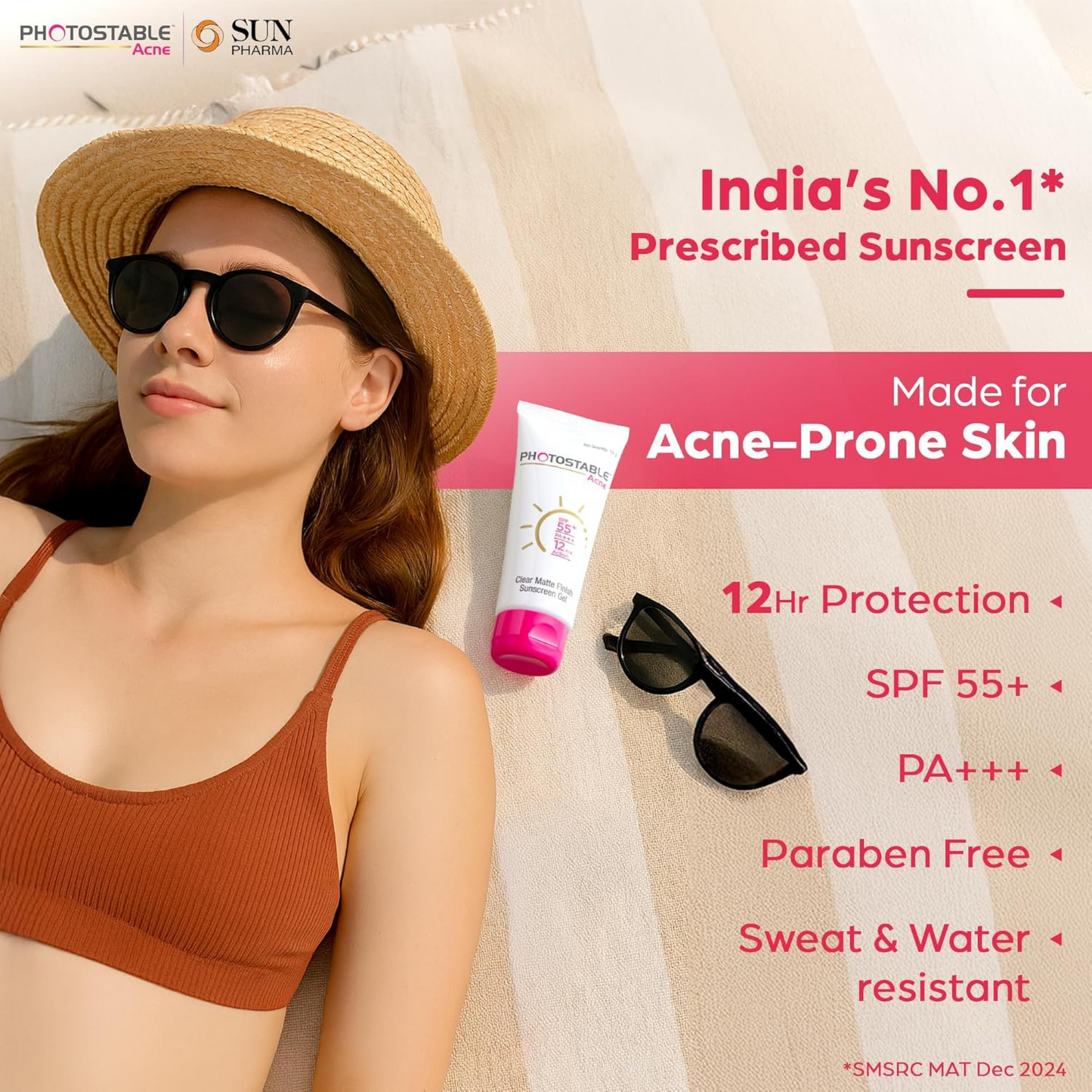 Photostable Acne Sunscreen Gel SPF 55+ PA+++ | 50g