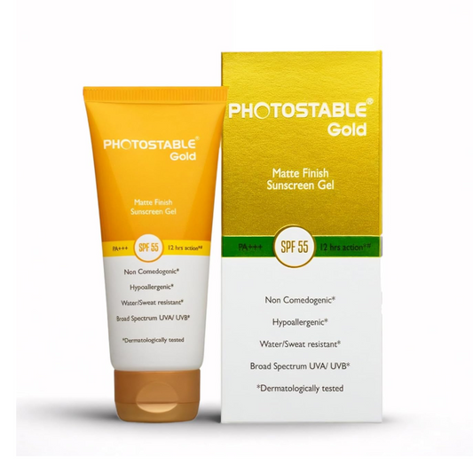Photostable Gold Matte Finish Sunscreen Gel | PA+++ SPF 55