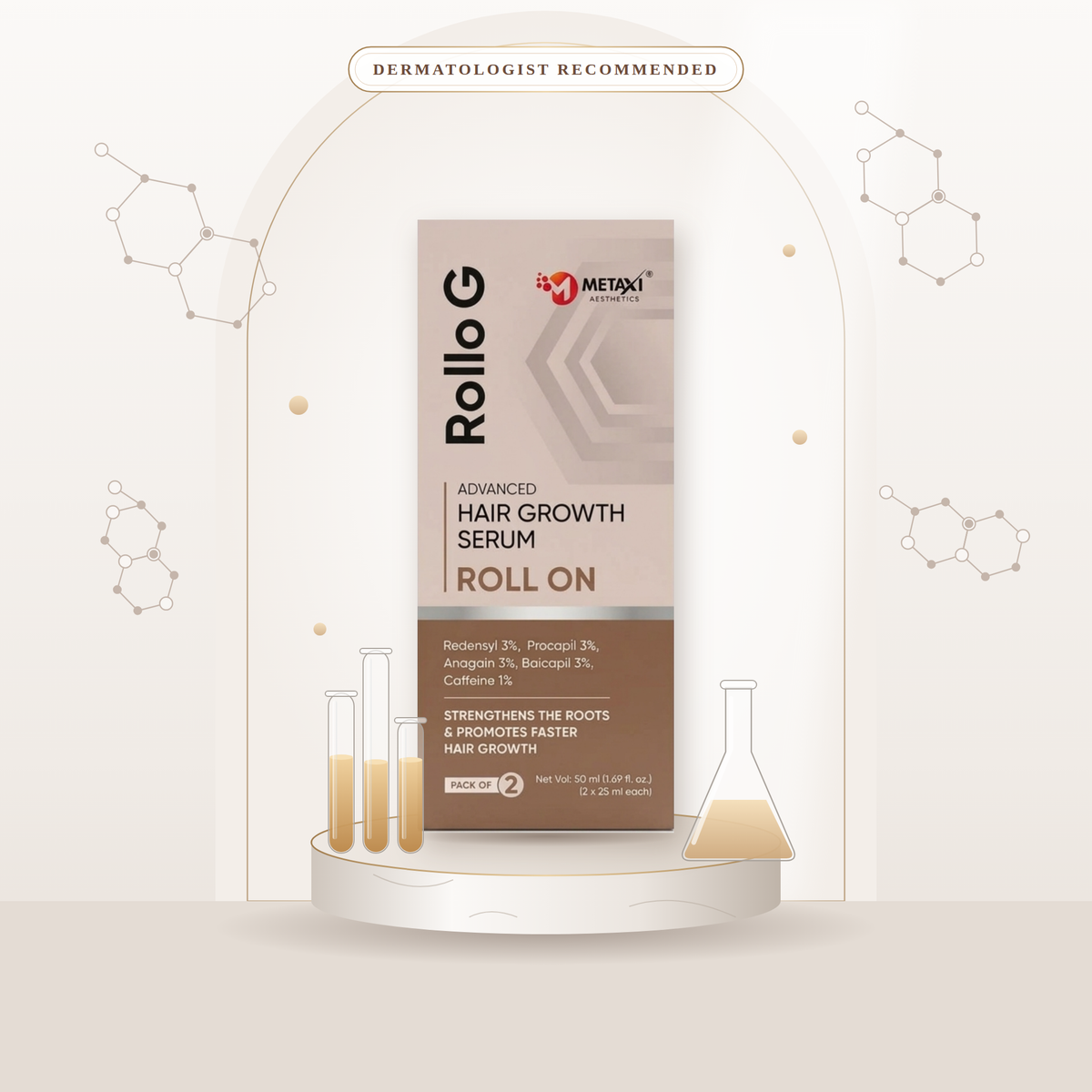 Rollo G Advanced Hair Growth Serum Roll On 2x25 ml |Pack of 2