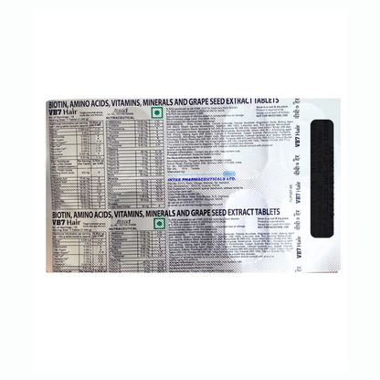 VB7 Hair Tablet with Biotin, Amino Acids, Vitamins, Minerals & Grape Seed Extract